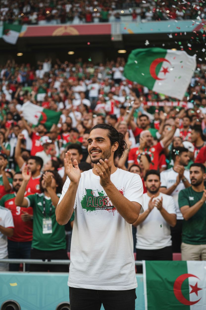 Algeria World Cup 2026 T-Shirt - Bold Graffiti Flag Design by StayClothed.com