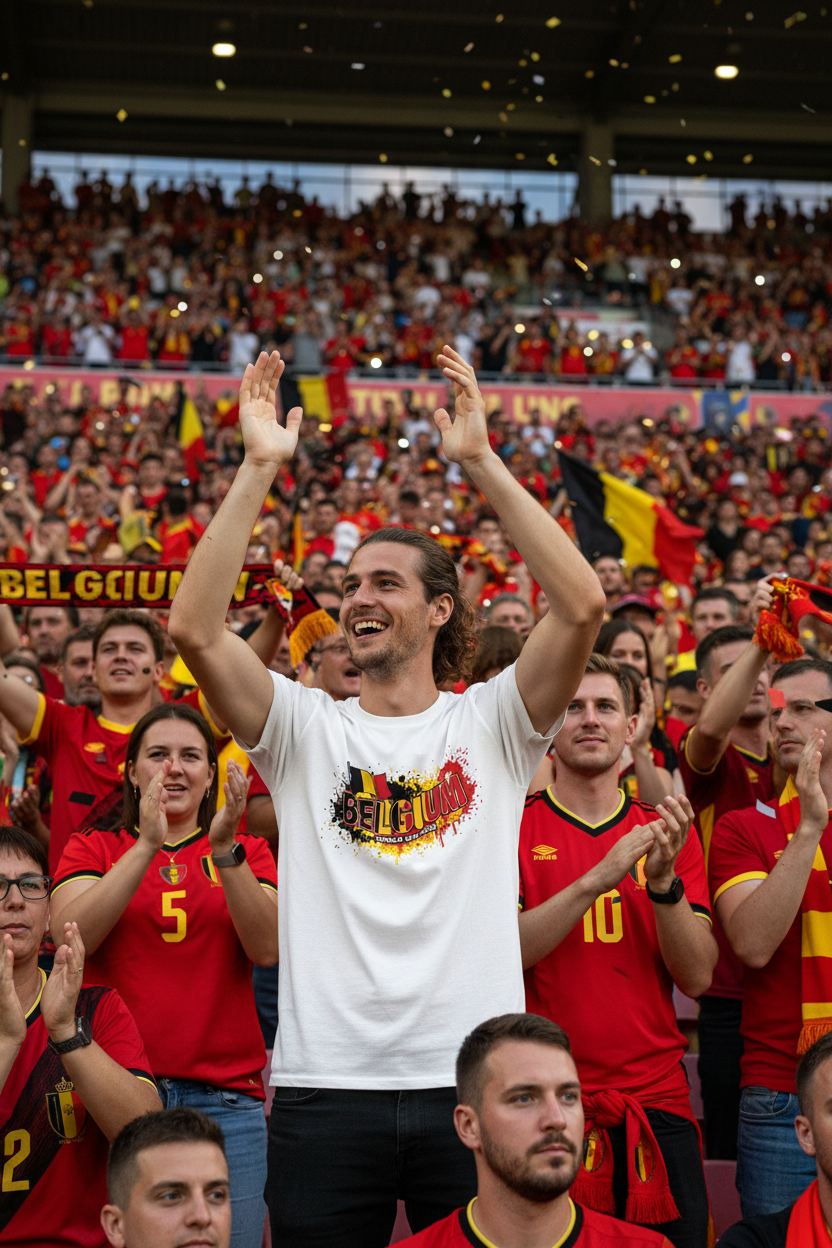 Belgium World Cup 2026 T-Shirt - Bold Graffiti Flag Design by StayClothed.com