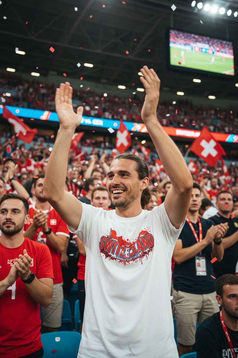 Switzerland World Cup 2026 T-Shirt - Bold Graffiti Flag Design by StayClothed.com