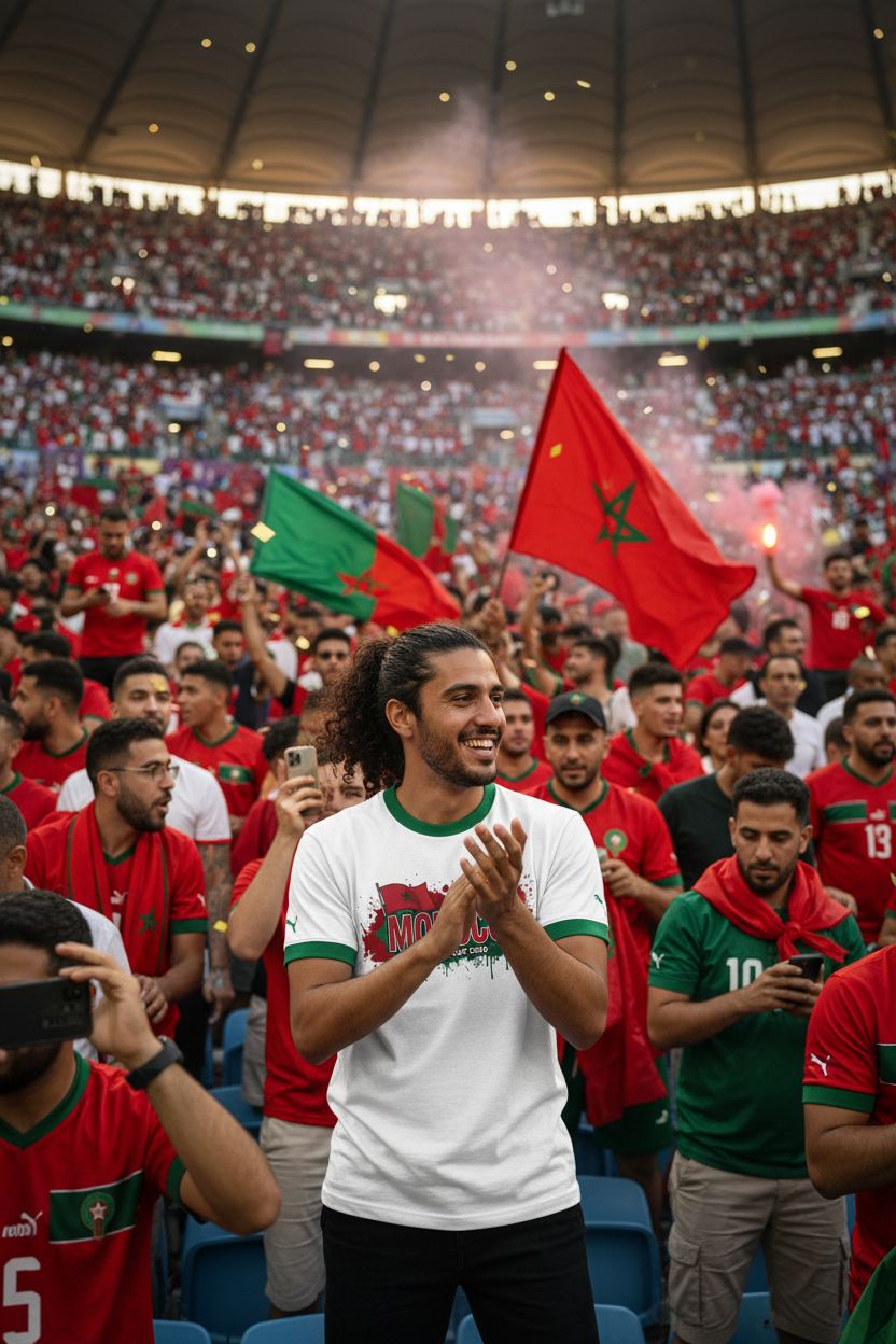 Morocco World Cup 2026 T-Shirt - Bold Graffiti Flag Design by StayClothed.com