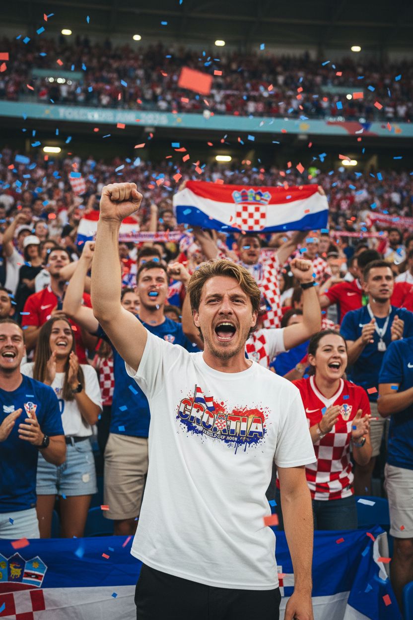 Croatia World Cup 2026 T-Shirt - Bold Graffiti Flag Design by StayClothed.com