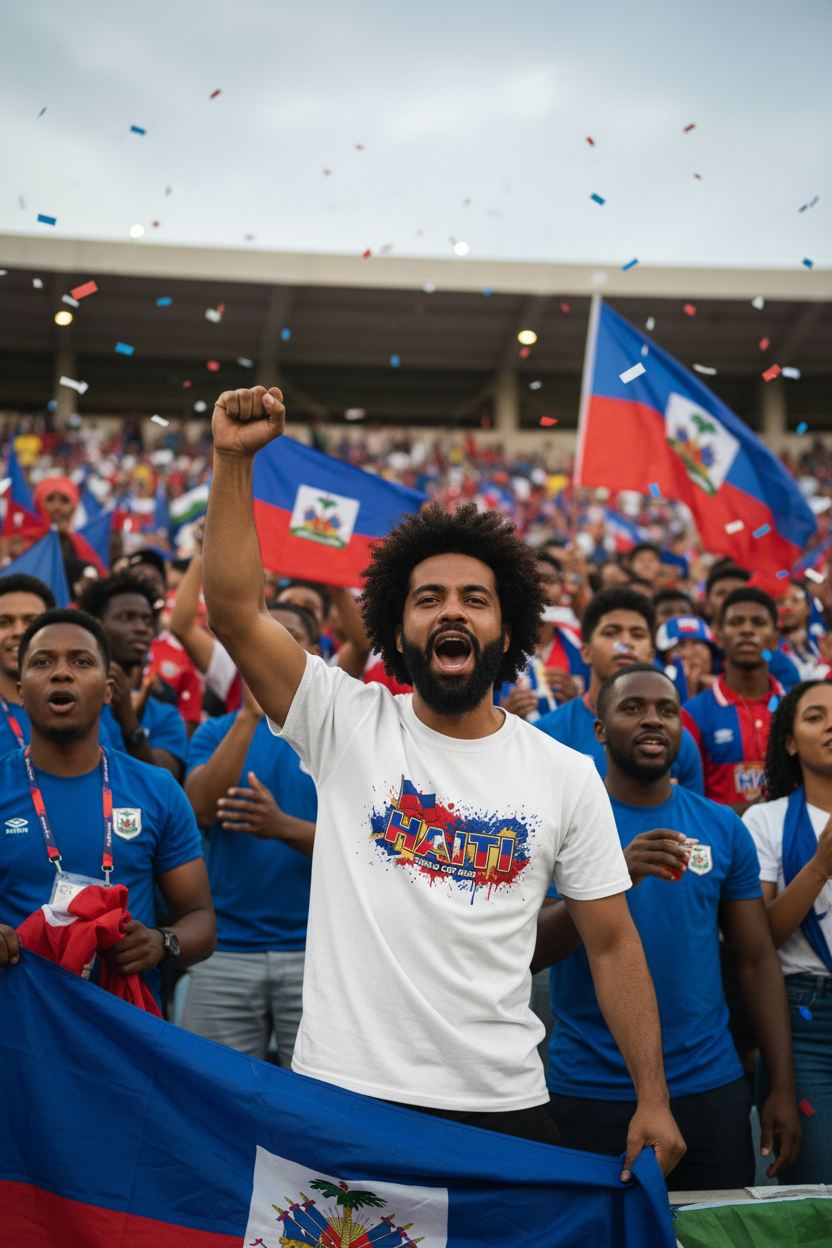 Haiti World Cup 2026 T-Shirt - Bold Graffiti Flag Design by StayClothed.com