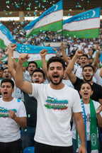Uzbekistan World Cup 2026 T-Shirt - Bold Graffiti Flag Design by StayClothed.com