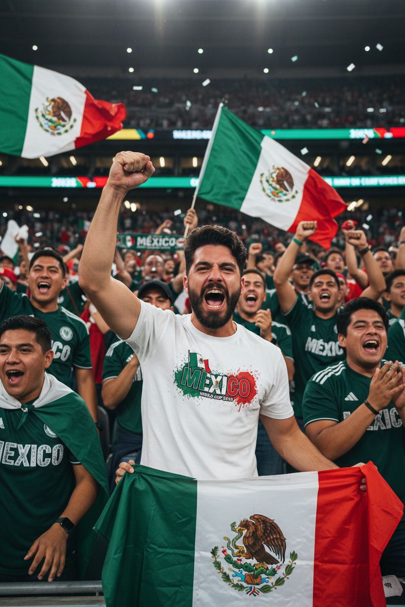 Mexico World Cup 2026 T-Shirt - Bold Graffiti Flag Design by StayClothed.com
