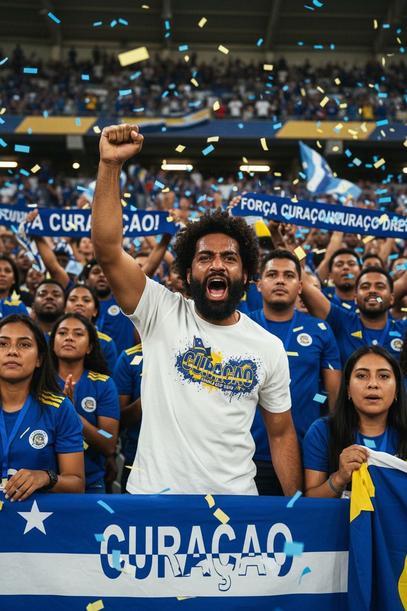 Curaçao World Cup 2026 T-Shirt - Bold Graffiti Flag Design by StayClothed.com