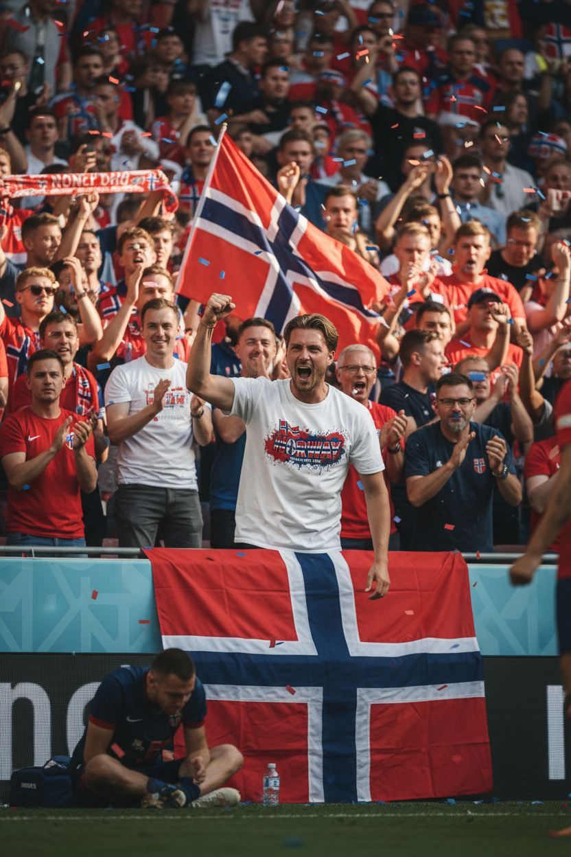 Norway World Cup 2026 T-Shirt - Bold Graffiti Flag Design by StayClothed.com