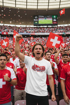 Switzerland World Cup 2026 T-Shirt - Bold Graffiti Flag Design by StayClothed.com