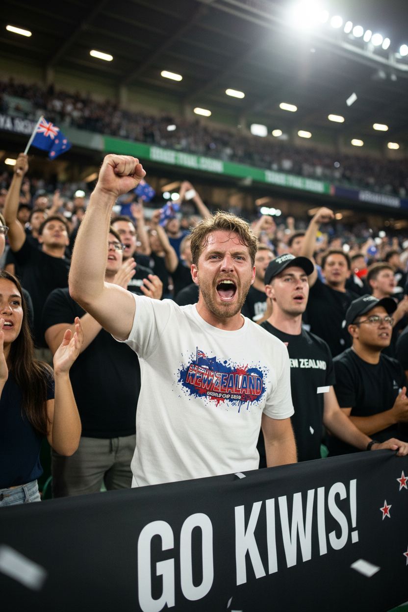 New Zealand World Cup 2026 T-Shirt - Bold Graffiti Flag Design by StayClothed.com