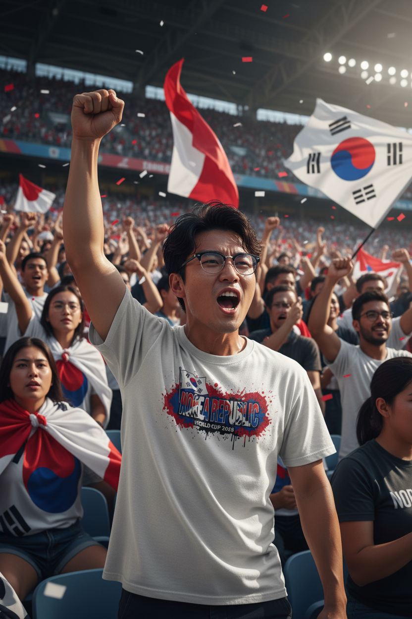 South Korea World Cup 2026 T-Shirt - Bold Graffiti Flag Design by StayClothed.com