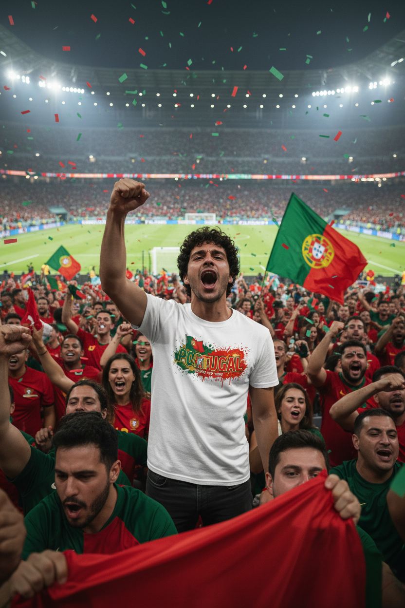 Portugal World Cup 2026 T-Shirt - Bold Graffiti Flag Design by StayClothed.com