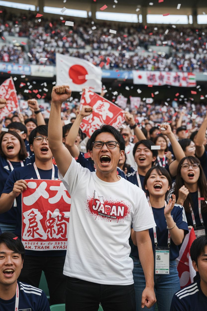 Japan World Cup 2026 T-Shirt - Bold Graffiti Flag Design by StayClothed.com