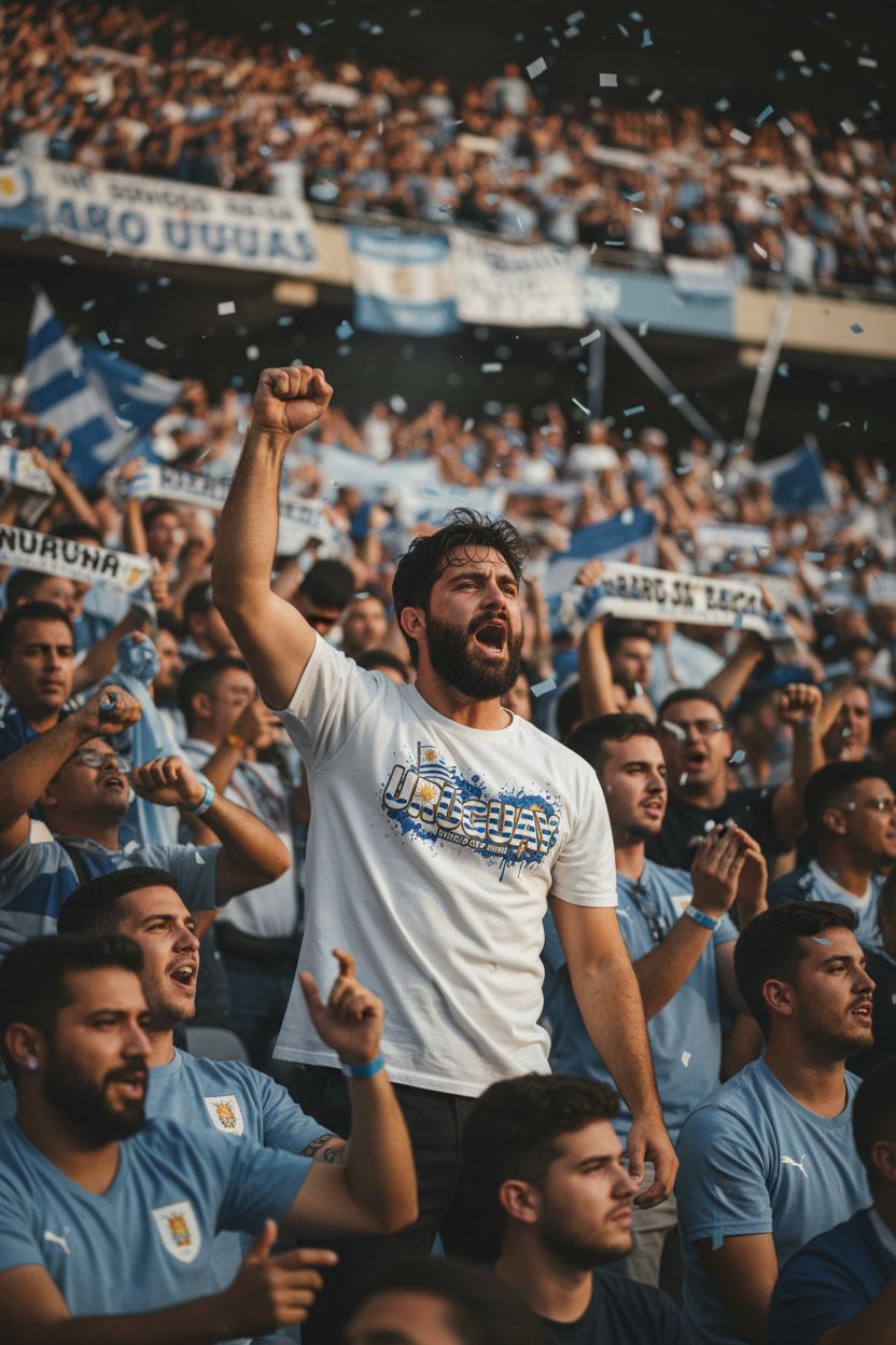 Uruguay World Cup 2026 T-Shirt - Bold Graffiti Flag Design by StayClothed.com