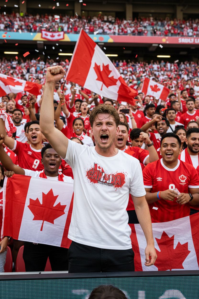 Canada World Cup 2026 T-Shirt - Bold Graffiti Flag Design by StayClothed.com