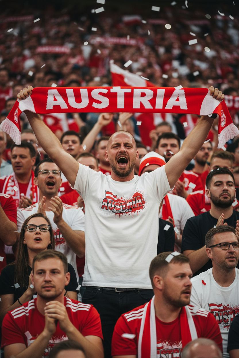 Austria World Cup 2026 T-Shirt - Bold Graffiti Flag Design by StayClothed.com