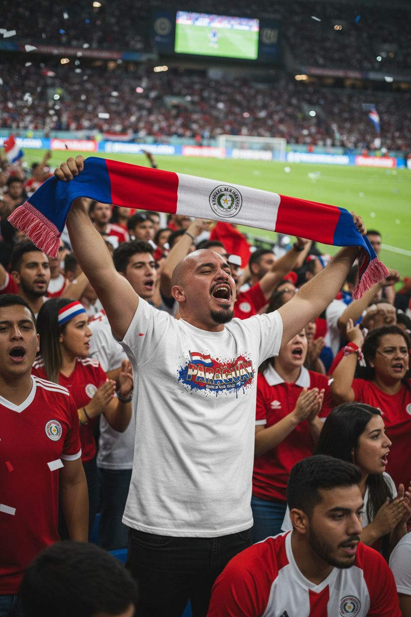 Paraguay World Cup 2026 T-Shirt - Bold Graffiti Flag Design by StayClothed.com