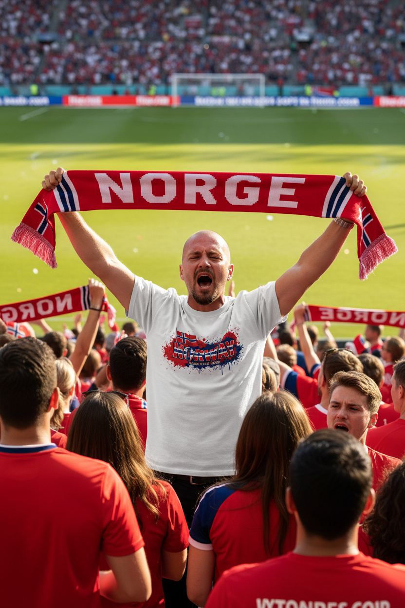 Norway World Cup 2026 T-Shirt - Bold Graffiti Flag Design by StayClothed.com