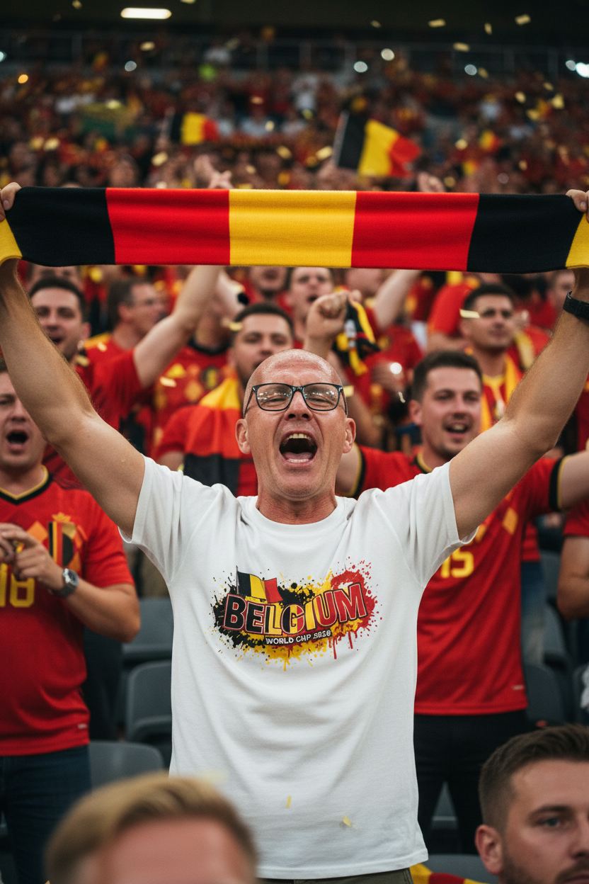 Belgium World Cup 2026 T-Shirt - Bold Graffiti Flag Design by StayClothed.com