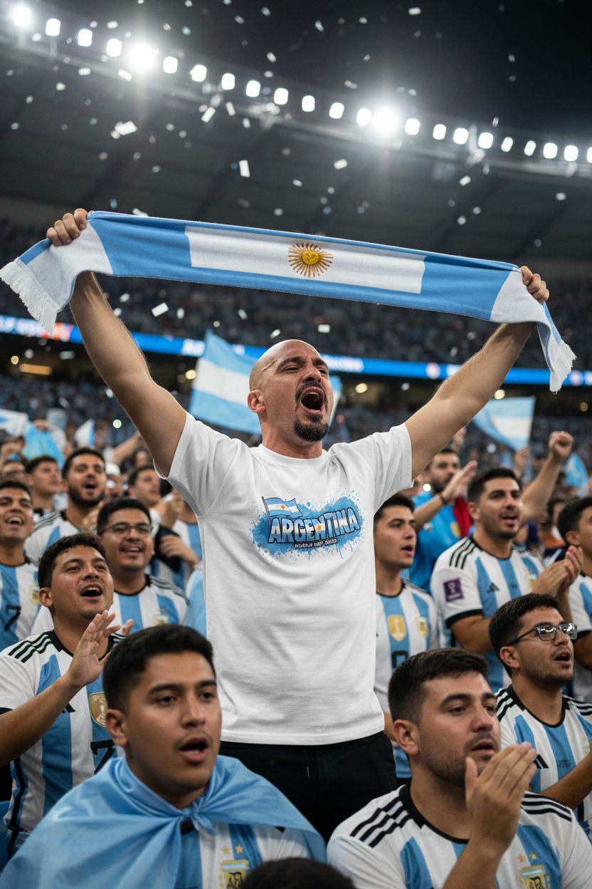 Argentina World Cup 2026 T-Shirt - Bold Graffiti Flag Design by StayClothed.com