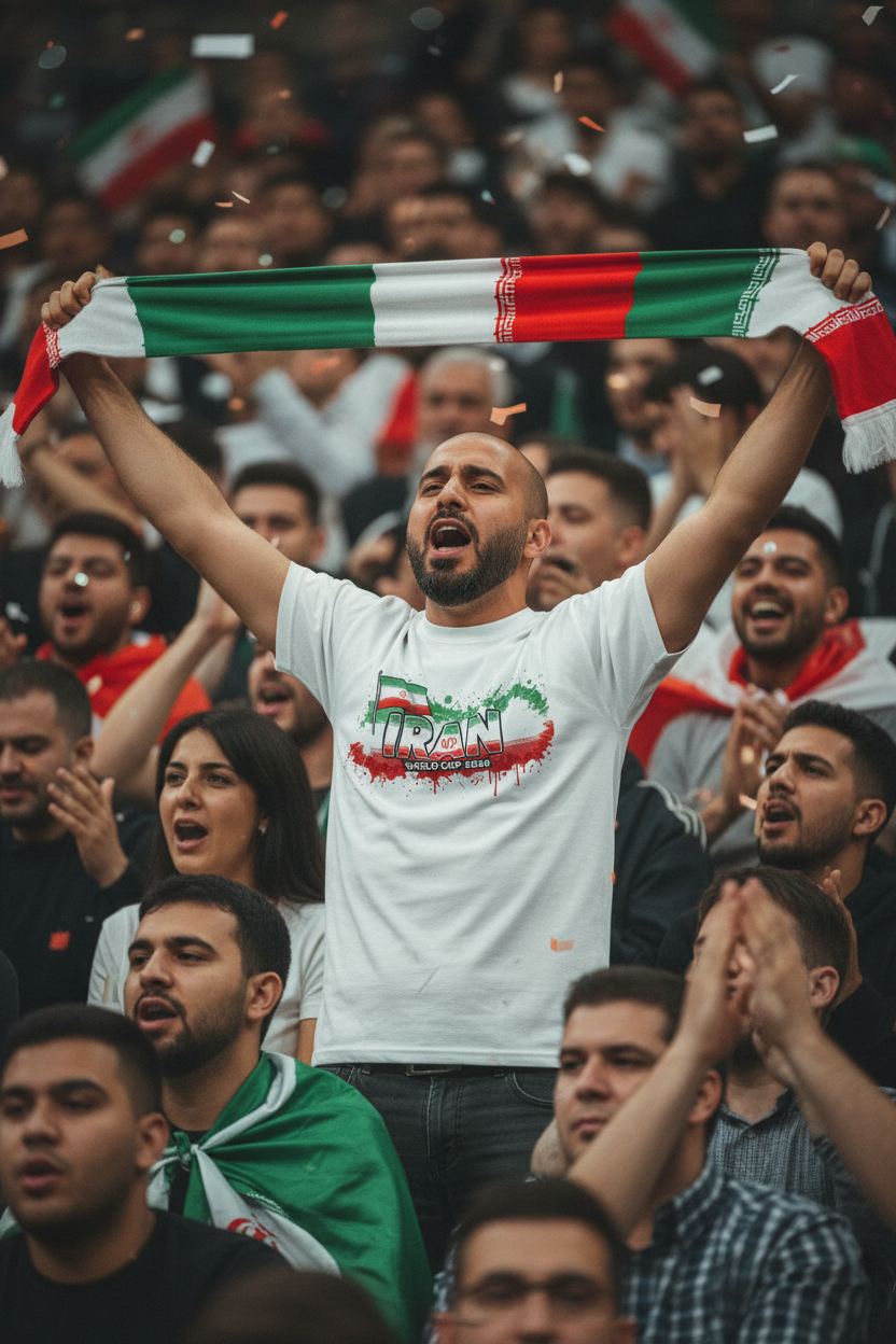 Iran World Cup 2026 T-Shirt - Bold Graffiti Flag Design by StayClothed.com