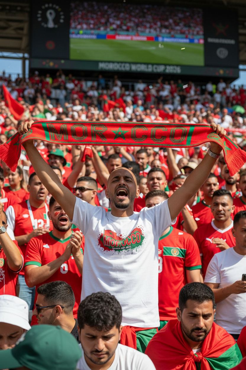 Morocco World Cup 2026 T-Shirt - Bold Graffiti Flag Design by StayClothed.com