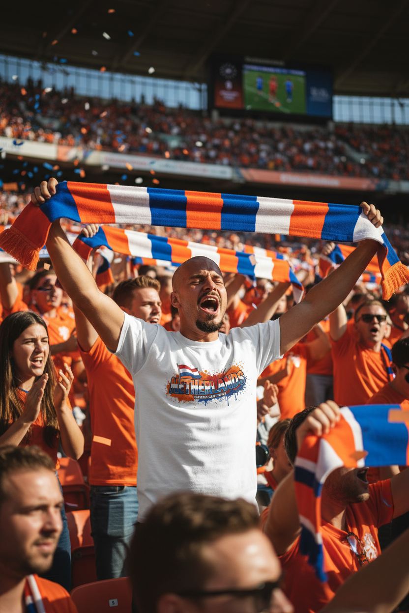 Netherlands World Cup 2026 T-Shirt - Bold Graffiti Flag Design by StayClothed.com