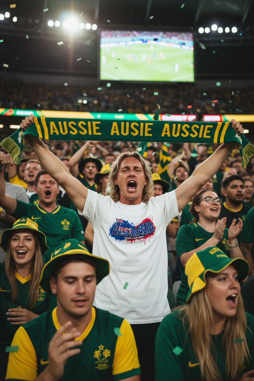 Australia World Cup 2026 T-Shirt - Bold Graffiti Flag Design by StayClothed.com