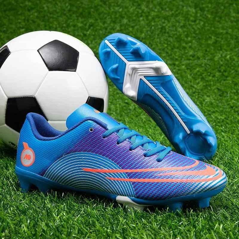 Mens PU Leather Turf Football Shoes