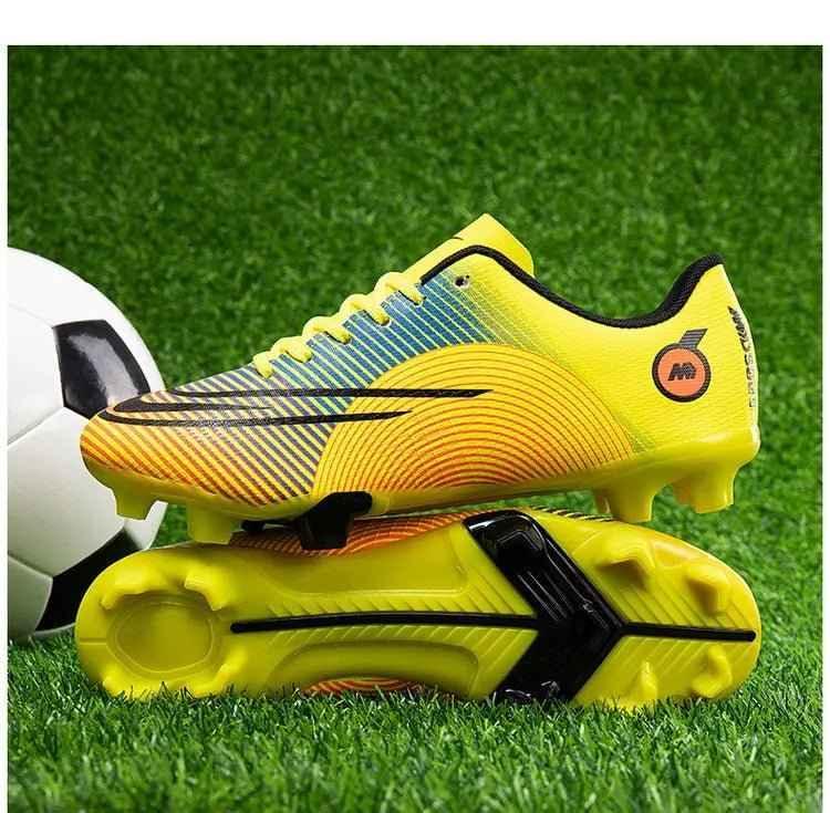 Mens PU Leather Turf Football Shoes