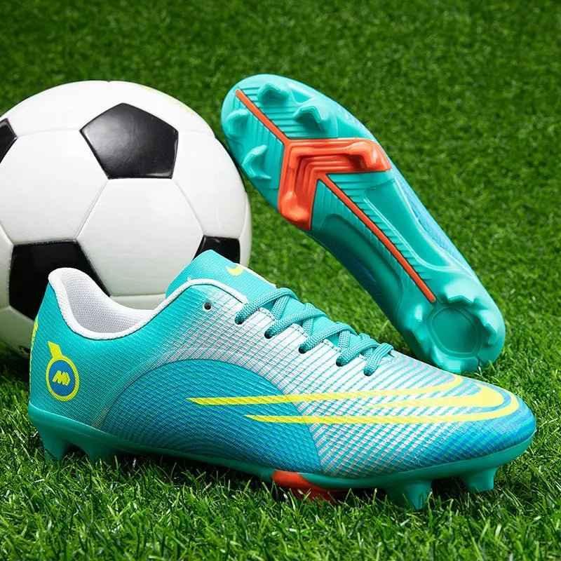 Mens PU Leather Turf Football Shoes