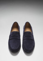 Hugs & Co Mens Boat Loafers Navy Blue Suede