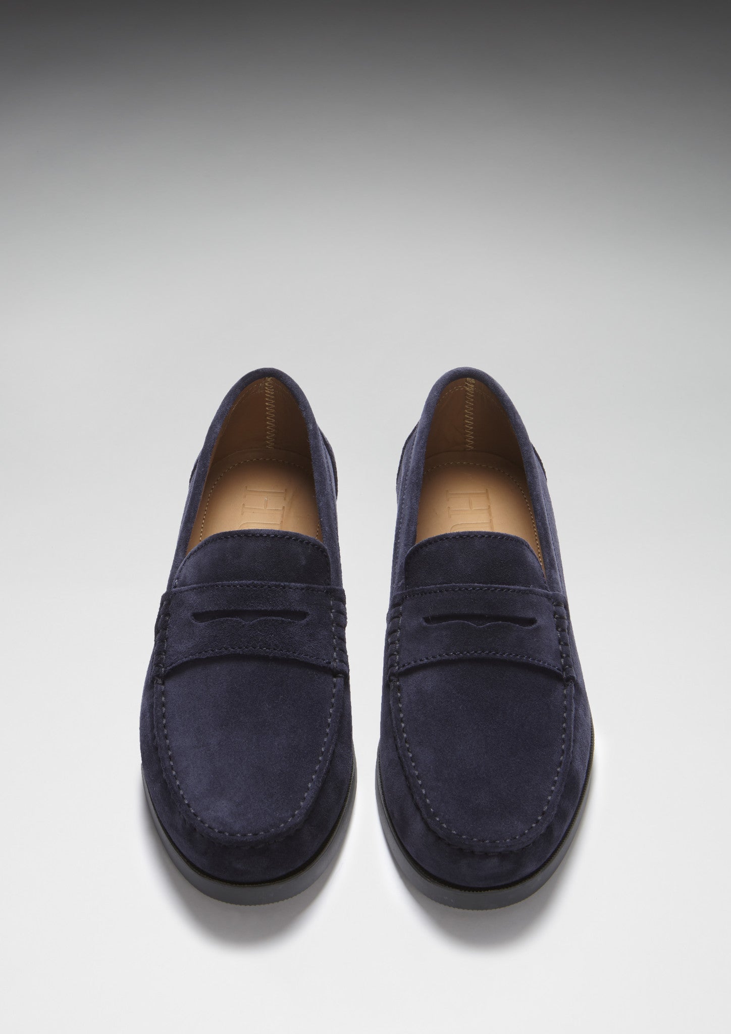 Hugs & Co Mens Boat Loafers Navy Blue Suede