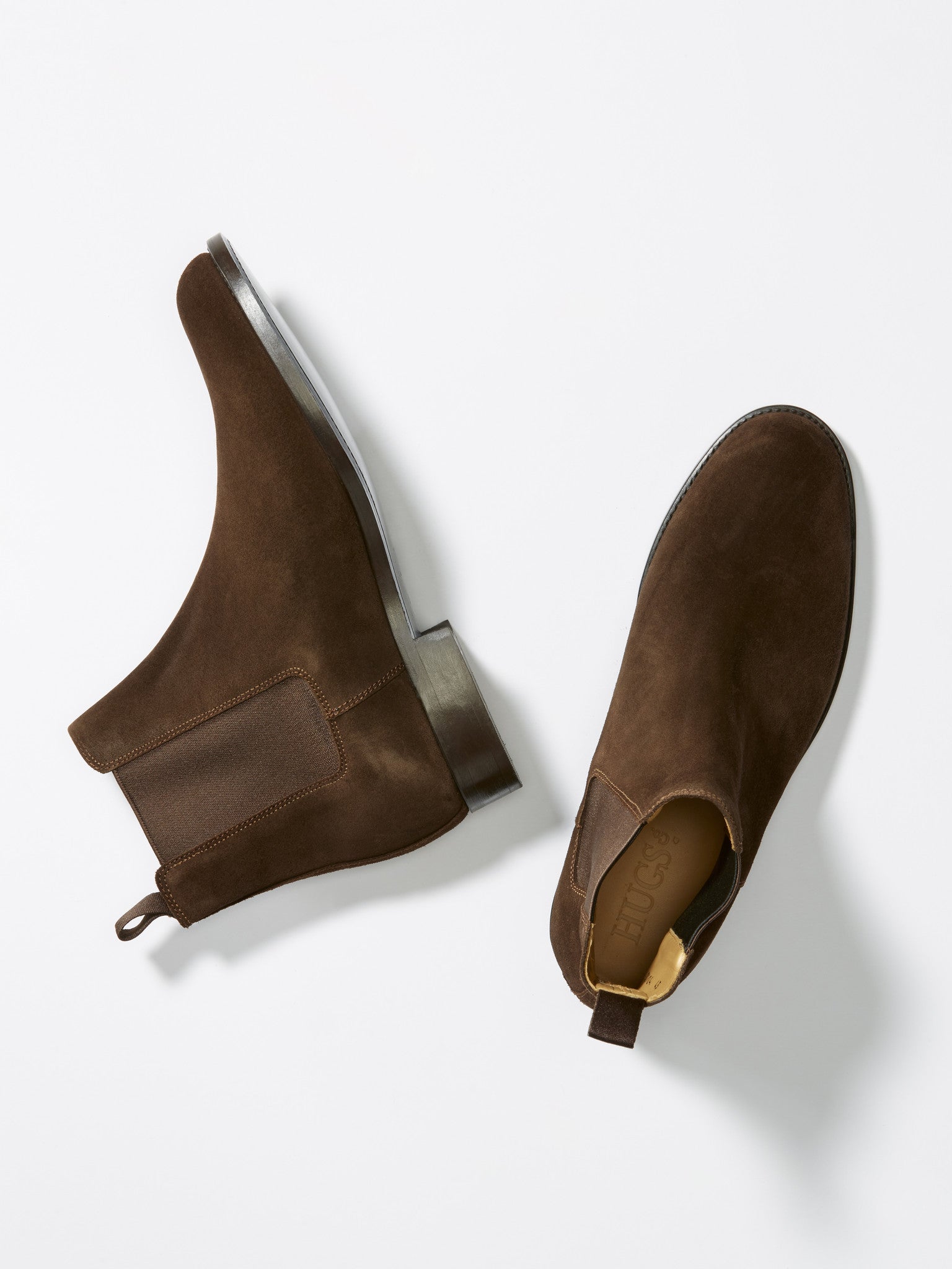 Hugs & Co Mens Brown Suede Chelsea Boots Welted Leather Sole