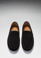 Hugs & Co Mens Driving Loafers Black Suede