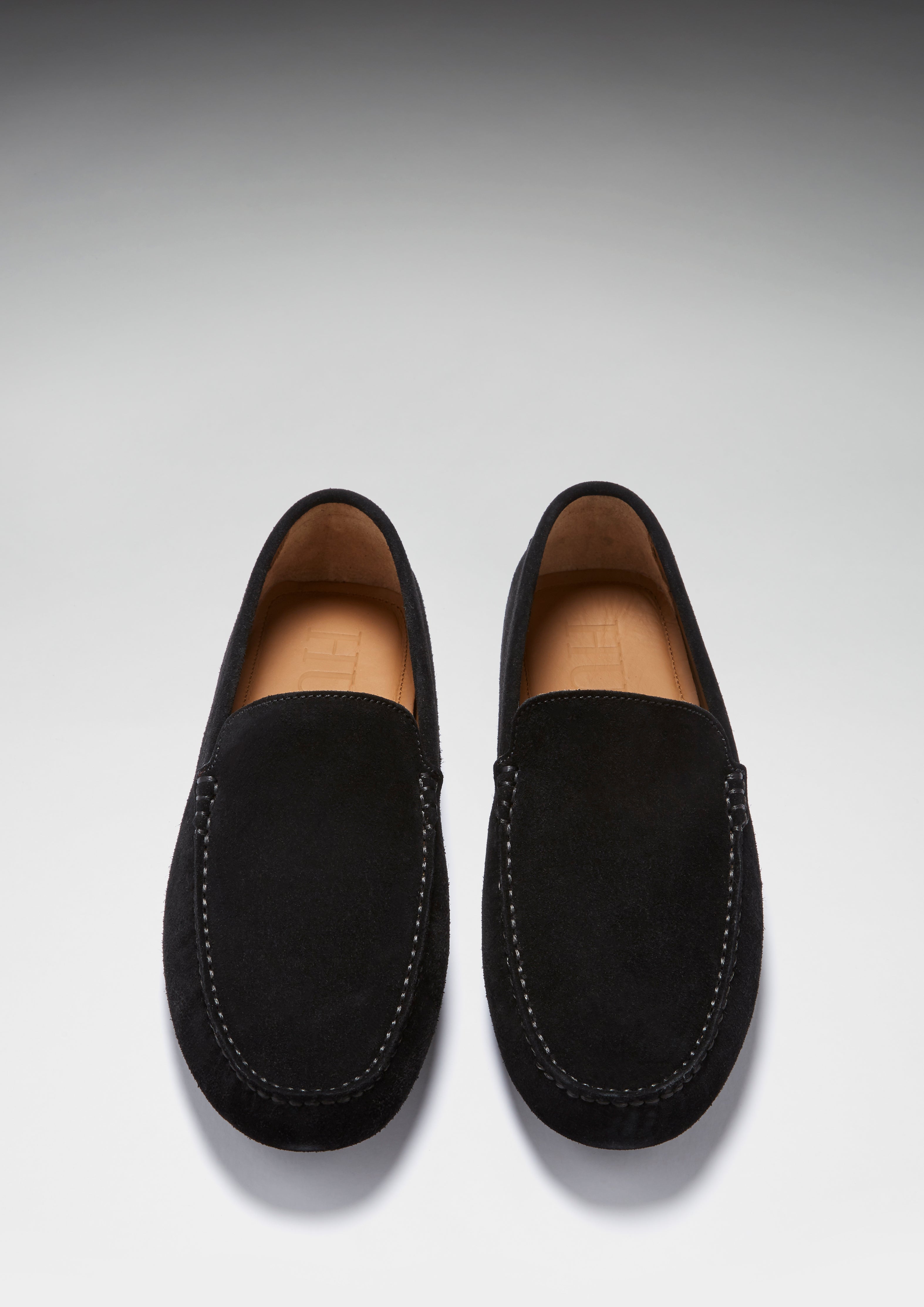 Hugs & Co Mens Driving Loafers Black Suede
