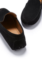 Hugs & Co Mens Driving Loafers Black Suede
