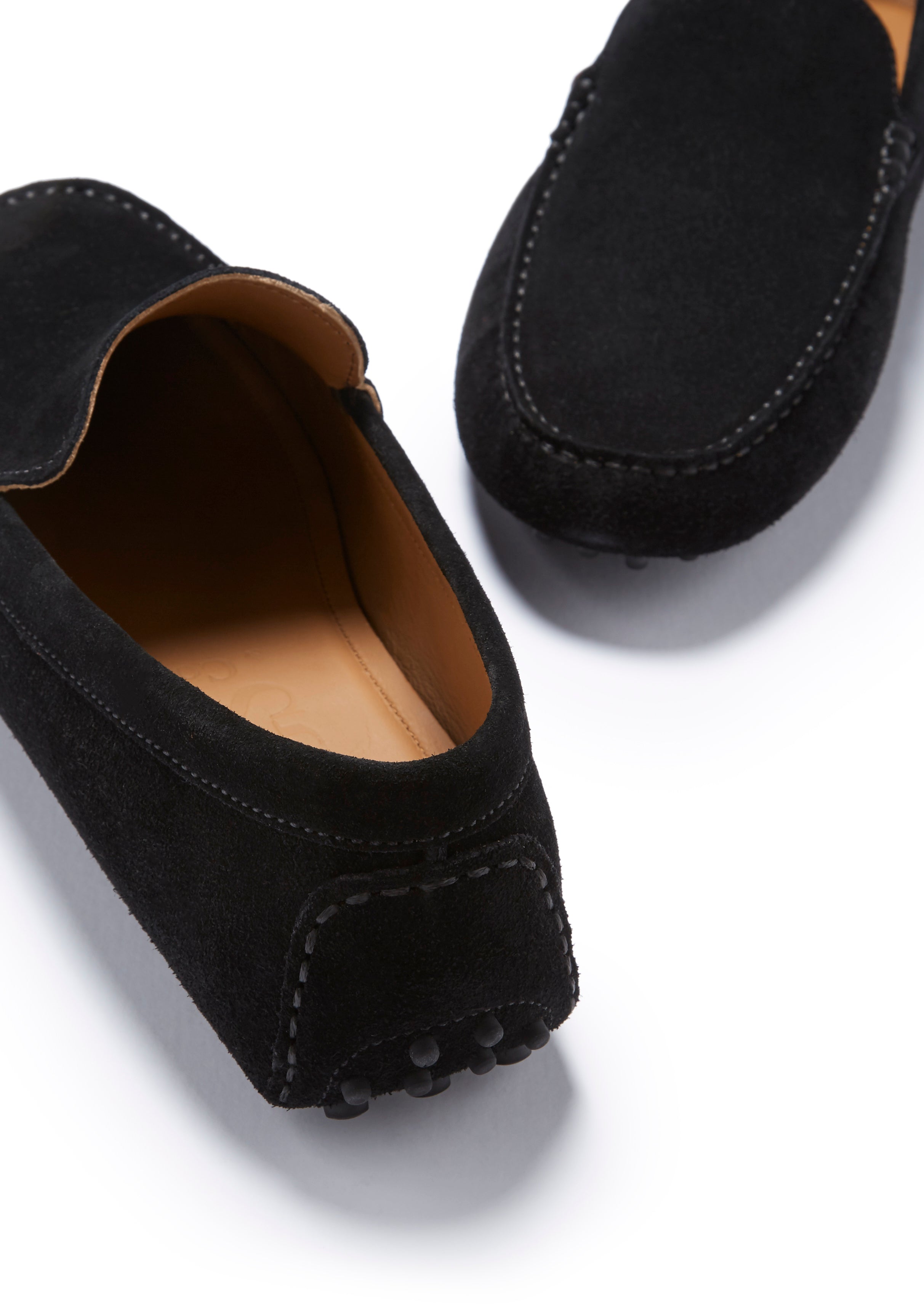 Hugs & Co Mens Driving Loafers Black Suede