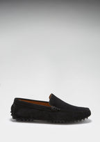 Hugs & Co Mens Driving Loafers Black Suede