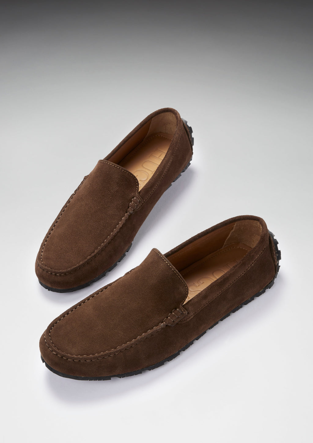 Hugs & Co Mens Tyre Sole Driving Loafers Brown Suede