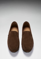 Hugs & Co Mens Tyre Sole Driving Loafers Brown Suede