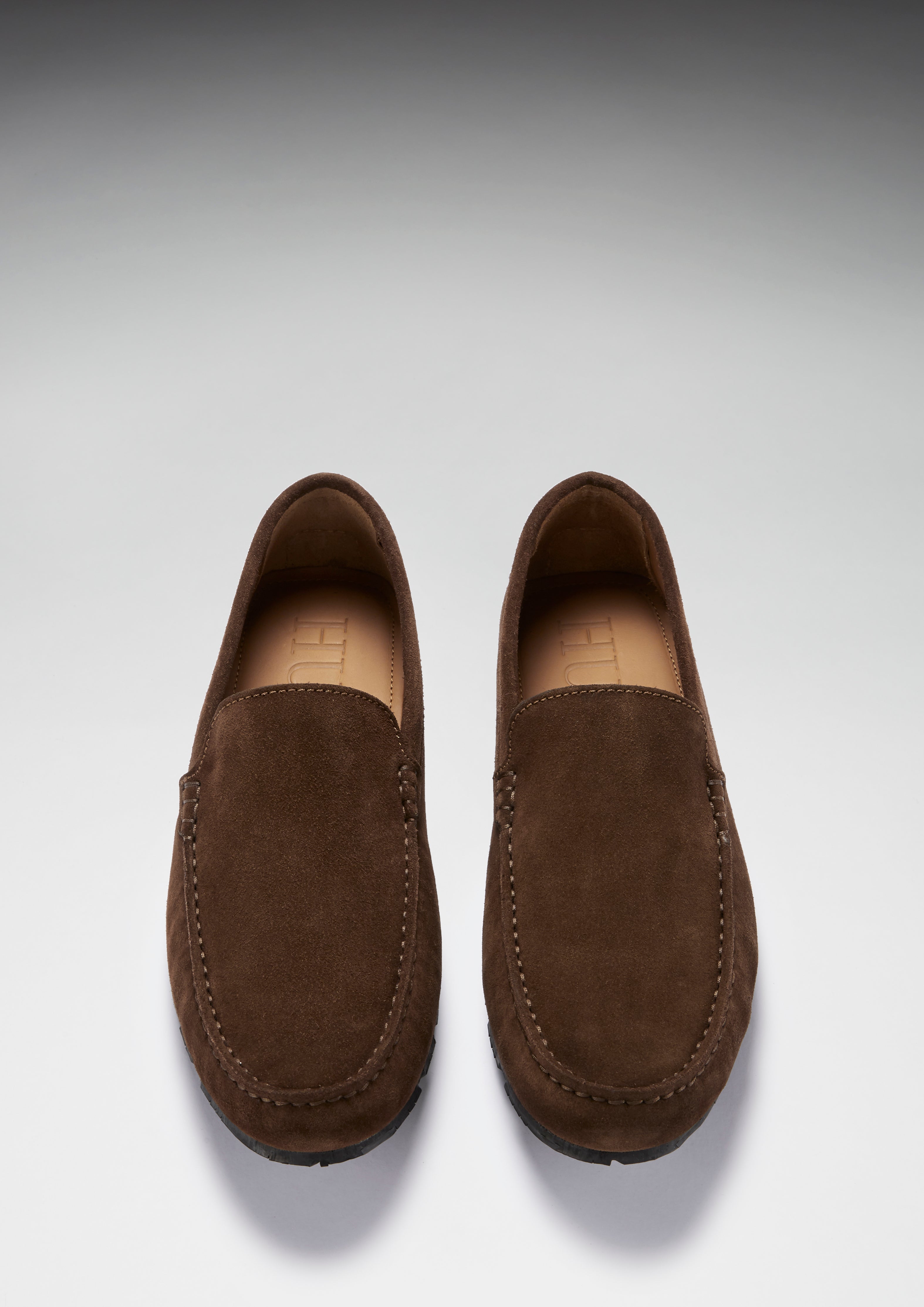 Hugs & Co Mens Tyre Sole Driving Loafers Brown Suede