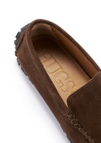 Hugs & Co Mens Tyre Sole Driving Loafers Brown Suede
