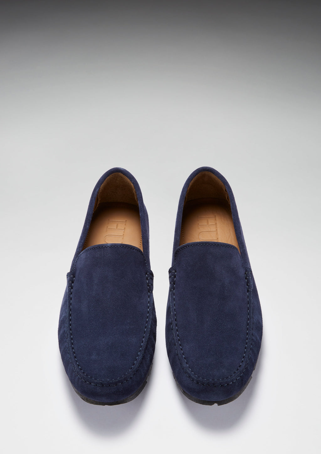 Hugs & Co Mens Tyre Sole Driving Loafers Navy Blue Suede