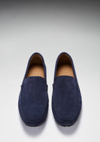 Hugs & Co Mens Tyre Sole Driving Loafers Navy Blue Suede