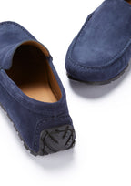 Hugs & Co Mens Tyre Sole Driving Loafers Navy Blue Suede