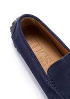 Hugs & Co Mens Tyre Sole Driving Loafers Navy Blue Suede