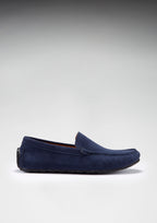Hugs & Co Mens Tyre Sole Driving Loafers Navy Blue Suede