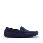 Hugs & Co Mens Tyre Sole Driving Loafers Navy Blue Suede