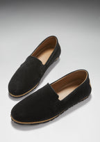 Hugs & Co Mens Tyre Sole Espadrilles Black Suede