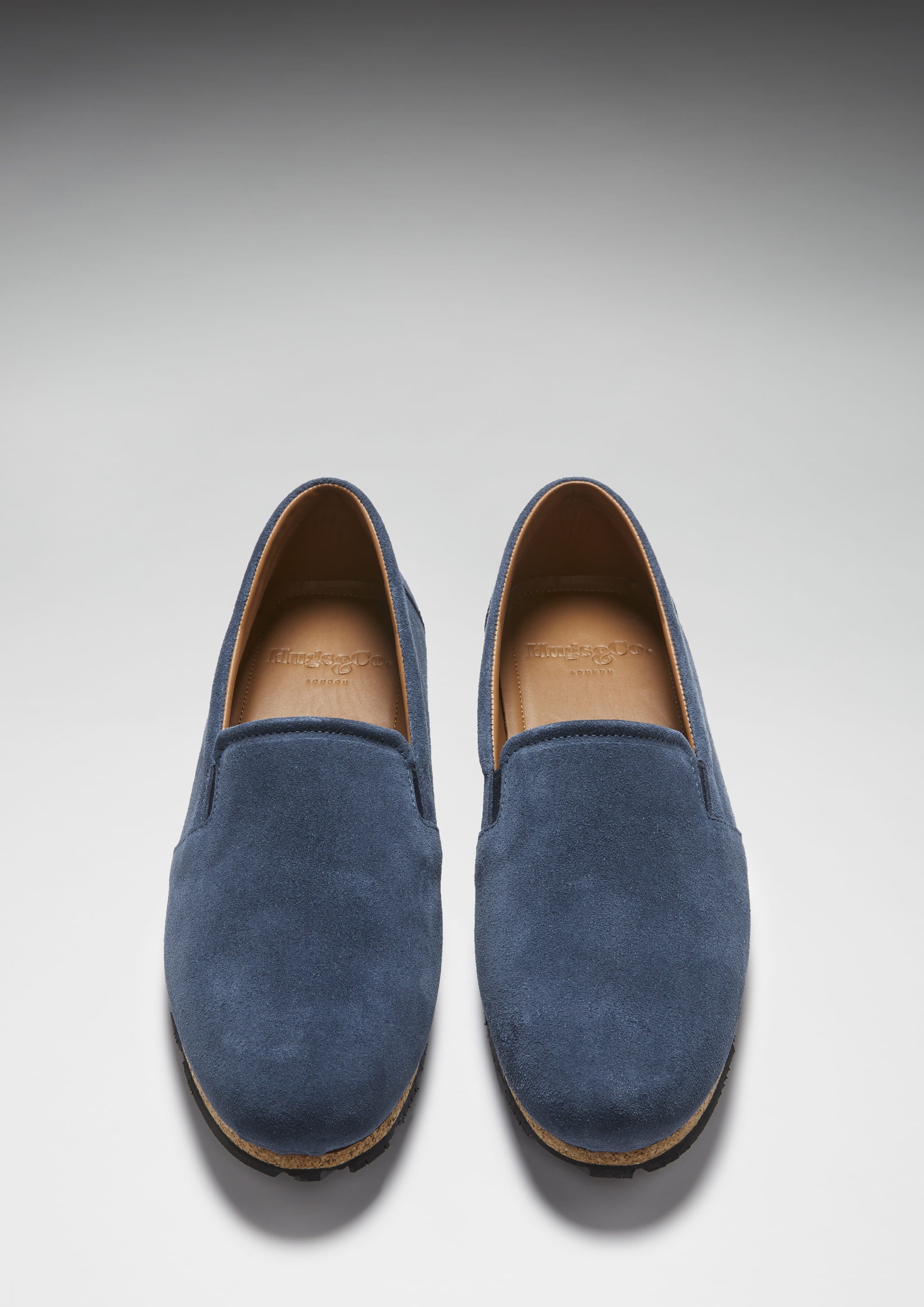 Hugs & Co Mens Tyre Sole Espadrilles Denim Blue Suede