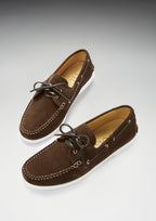 Hugs & Co Mens Deck Shoes Brown Suede